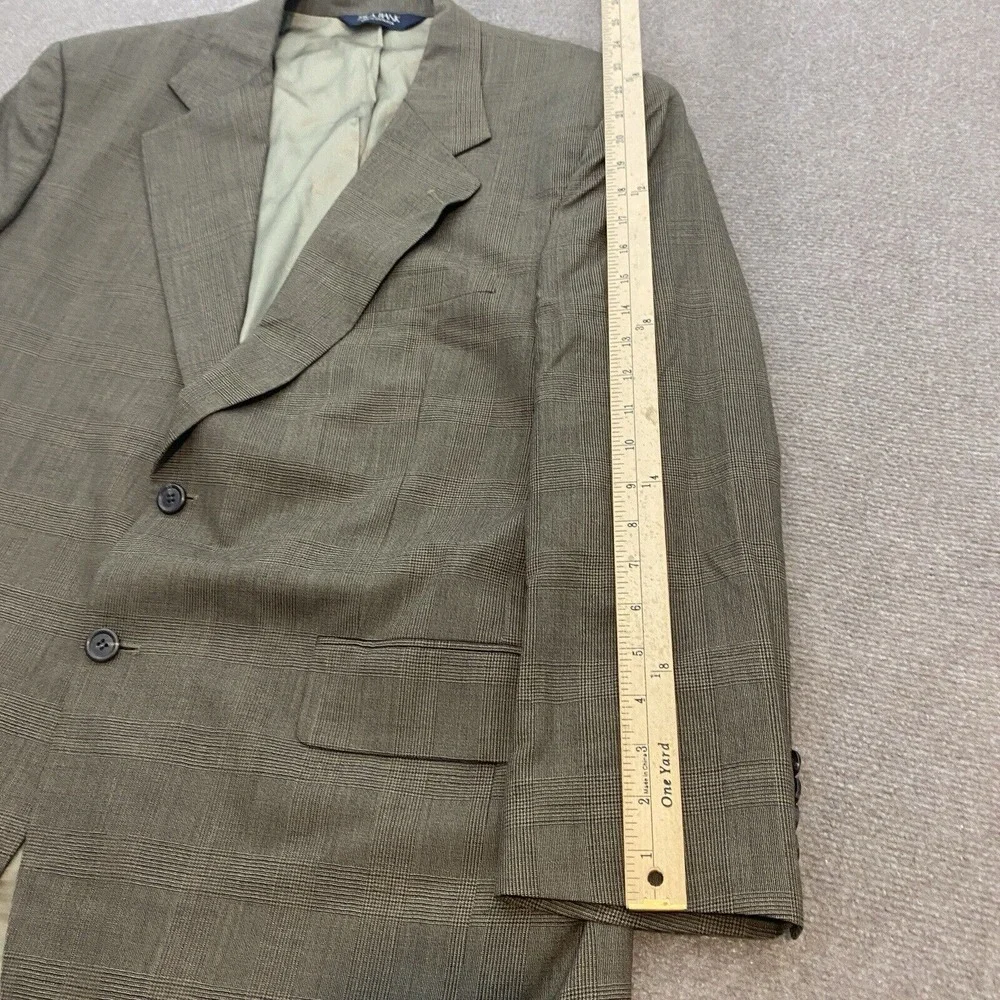 Jos A Bank Wool‎ Blazer Mens Size 43R Brown Plaid Two Button Sport Caot